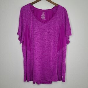 Danskin Now Purple Semi-Fitted Workout Athletic Top 4X Plus